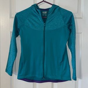 Girl’s Layer 8 Performance Hoodie, Large, Teal green